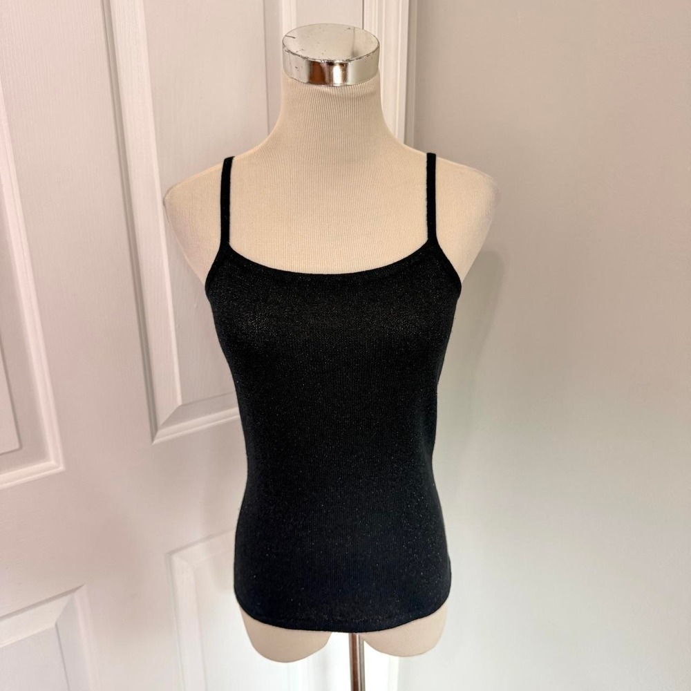 Y2K BLACK EXPRESS TRICOT GLITTERY SWEATER TANK TOP
